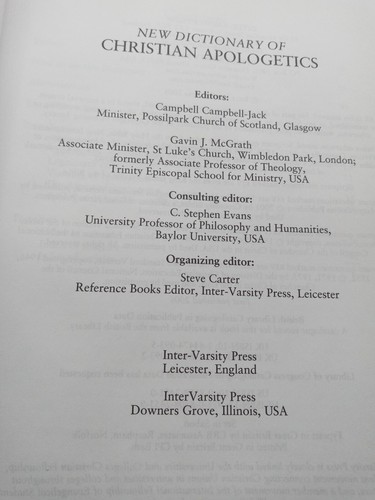 NEW DICTIONARY OF CHRISTIAN APOLOGETICS ~ Campbell & McGrath ~ 2006 HCDJ - Picture 9 of 19