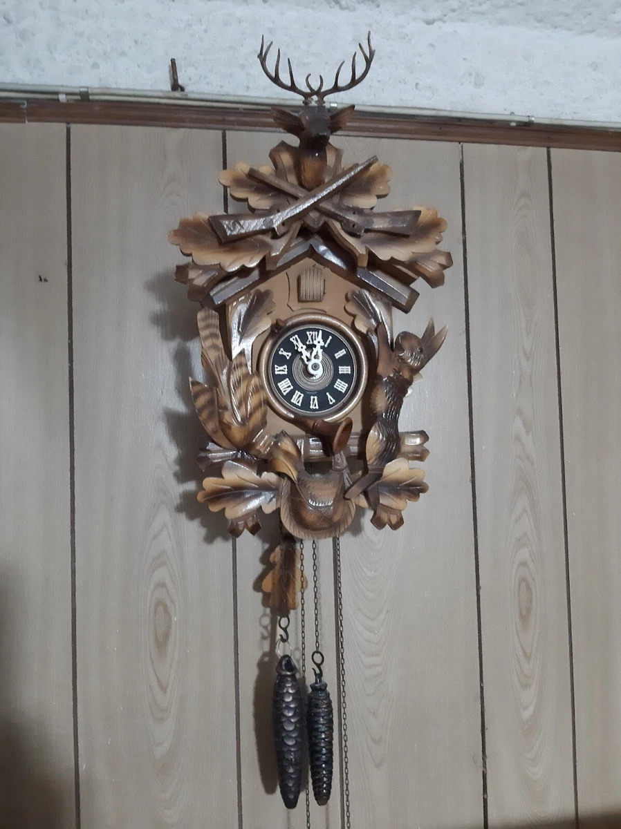 Horloge à Coucou Forêt-Noire Mécanique Vintage – Pendule Bois Marron, Fonctionnelle