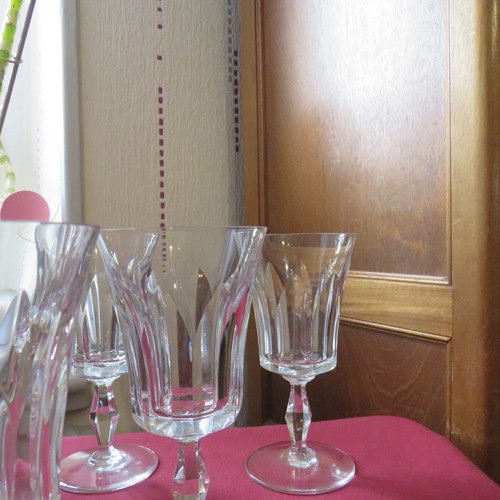6 White Wine Glasses In Baccarat Crystal Polignac Model H 12.6 Cm Signed - Picture 4 of 11