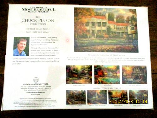 BN SEALED THE CHUCK PINSON COLLECTION - AUTUMN AFTERNOON IN BELLE MEADE - 1000pc - Picture 2 of 3