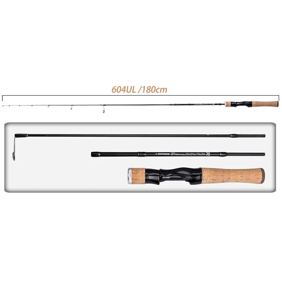 Caña giratoria ultraligera ZT 6' caña de pescar de viaje rápida 2-6 lb caña de fundir 4+1 un. Foto 4 de 4