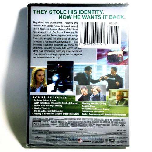 The Bourne Supremacy (DVD, 2004, Widescreen) Brand New !  Matt Damon - Picture 2 of 3