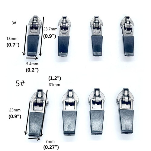 20Pcs 3# 5# Zipper Slider Reverse Head Installation Invisible Nylon Bag Pull - Picture 2 of 12