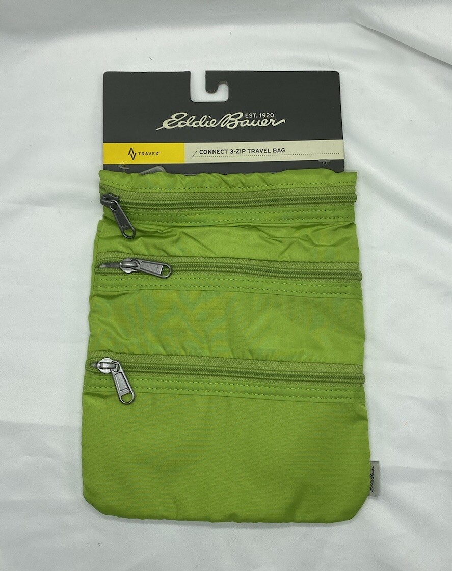 NEW Eddie Bauer Fern Green Connect 3- Zip Travel Bag Travex