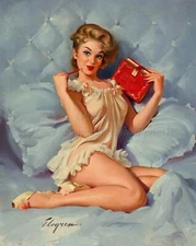 GIL ELVGREN Pin-Up Poster or Rolled Canvas Print "Thinking of You" #9