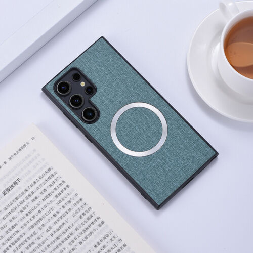 For Samsung S24 Ultra S23 S21 Case Mag safe Matte Cloth Leather Shockproof Cover - Picture 26 of 31