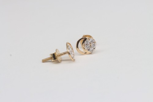 IGI zertifiziert F-G VVS rund natürlich 0,15 CT natürlicher Diamant Nieten 14k Gelbgold - Bild 8 von 15