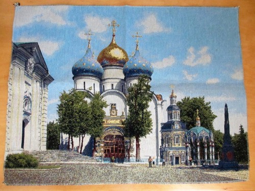 EMBROIDERY WALL DECCOR RUSSIA Scenic View in  Panoramic Embroidery  25" x 19" - Picture 1 of 11