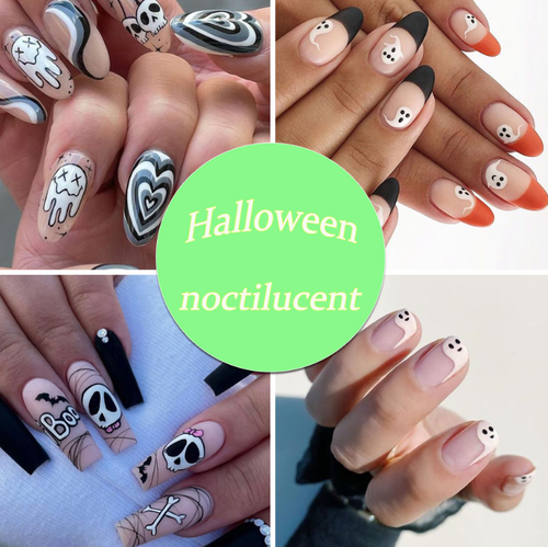 Leuchtender Schieber Aufkleber selbstklebend Geist Maniküre 3D Nail Art Halloween Sticker NS43 - Bild 12 von 23