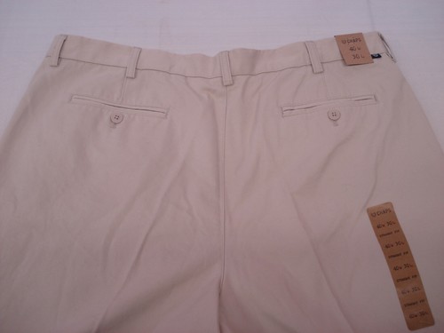 Nwt Hombre Pantalones CHAPS Chino 100% Algodón Beis Claro Talla 40W 30L Msrp - Picture 2 of 3