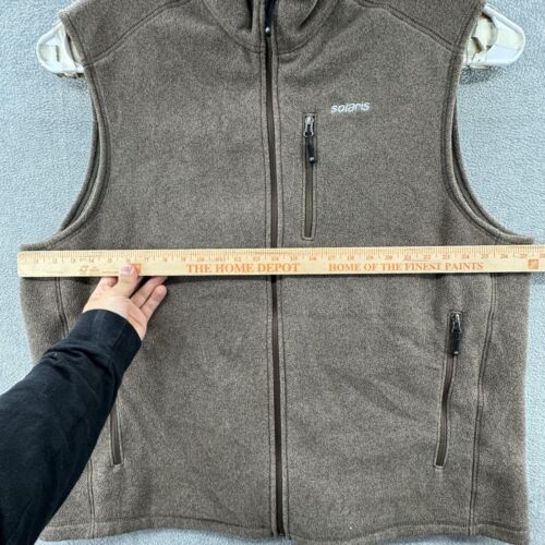 solaris mens size 2XB brown full zip fleece sherpa vest - Picture 6 of 8