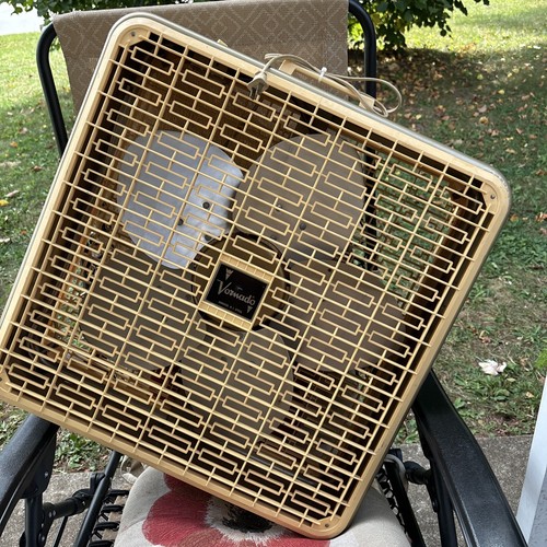 Vintage Retro MCM Vornado Brown Bronze Metal Box Fan V1705 2 Speed - Picture 10 of 18