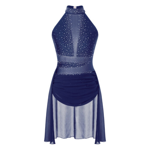 Ladies Lyrical Dress Sparkly Leotard Party Dance Performance Costume Mesh Bodysuit - Picture 18 of 56