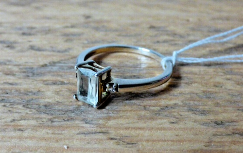 VINTAGE 925 SILVER PALE CITRINE GEMSTONE JEWELLERY RING 2G SIZE N/O #91 FREE UK - Picture 7 of 9