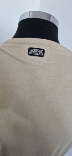 Abito midi Barbour beige Courtney UK 8 cinture pieghe spalle spacco laterale maglia - Foto 7 di 10