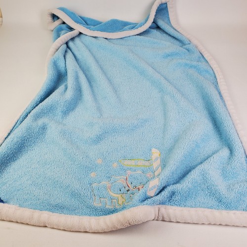 Tiddliwinks White Blue Plush Polar Bears North Pole Baby Blanket Lovey 40"x30" - Picture 6 of 6
