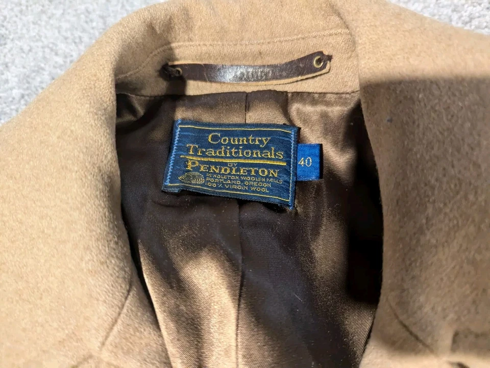 Pendleton Trench Coat Mens 40 Vintage Western Satin Lined Country Traditionals - Image 2 of 4