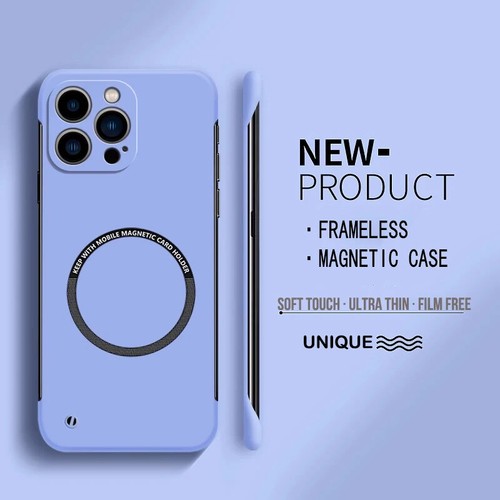 Frameless Magnetic Hard Case for iPhone 16 15 14 13 12 11 Pro Max Plus Cover - Photo 24 sur 24