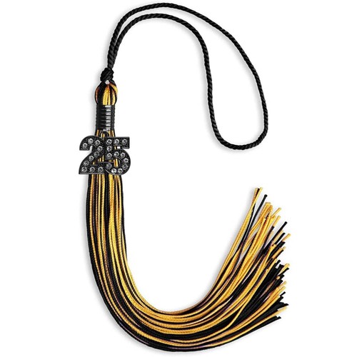 Endea Graduation Black/Gold Mixed Color Tassel With Black Date Drop - Picture 15 of 21