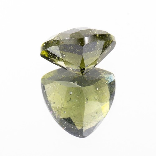 1.47ct MOLDAVITE tektite faceted loose gem TRILLION 8MM #CM325 - Picture 5 of 6