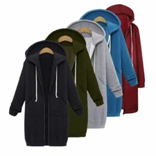 Women Winter Warm Hoodie Sweater Hooded Zipper Long Jacket Coat Sweatshirt lot