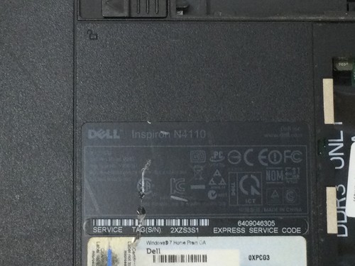 DELL INSPIRON N4110 -INTEL CORE I3 - NO RAM - DOES NOT BOOT - FOR PARTS-READ-BB! - Picture 8 of 8