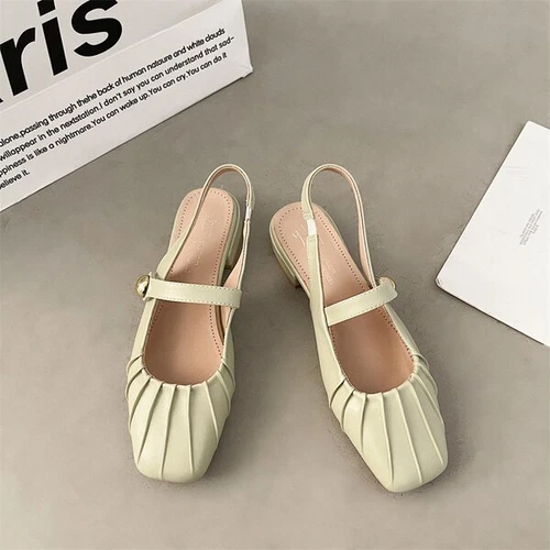 Woman Fashion Sandals Casual PU Low Rubber Rome Square heel Flat Back Strap Toe - Picture 21 of 55