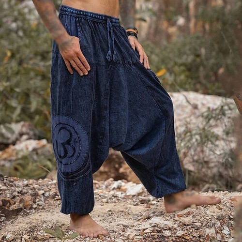 Ethnischer Stil Herren Mode Baggy Hippie Freizeithose Street Hip Hop Harem Hose - Bild 9 von 14