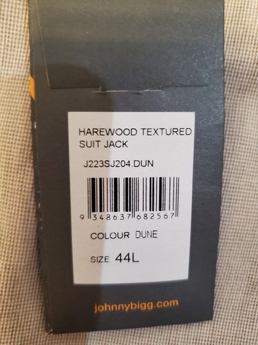 Men's Johnny Bigg Harewood Textured Suit Jacket Color Dune Sz.44L NWT - Picture 11 of 18