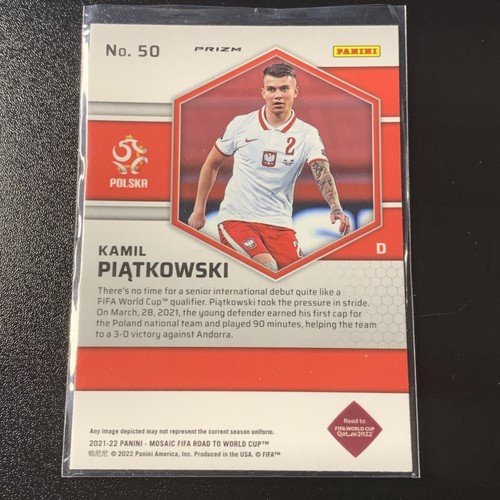 2021-22 Panini Mosaic Soccer World Cup Qatar Reactive Gold Kamil Piatkowski - Picture 2 of 2
