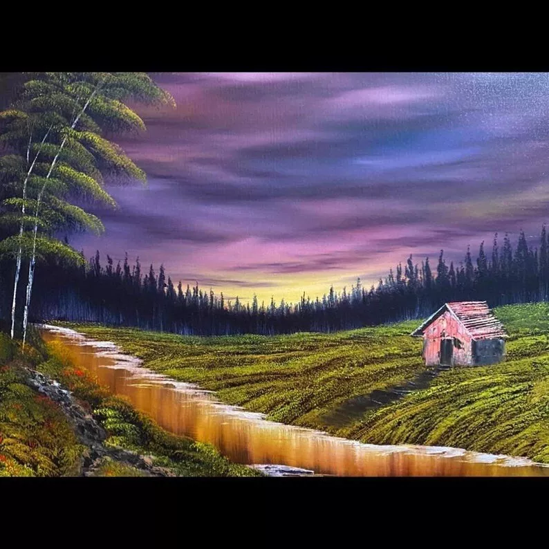 Original Oil Painting in Bob Ross style