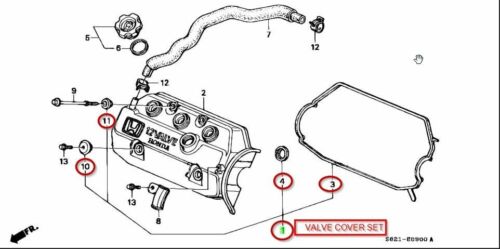VALVE COVER GASKET KIT HONDA ACTY Kei ENGINE E05A E07A E07Z.(VIN REQUIRED) - Picture 2 of 3