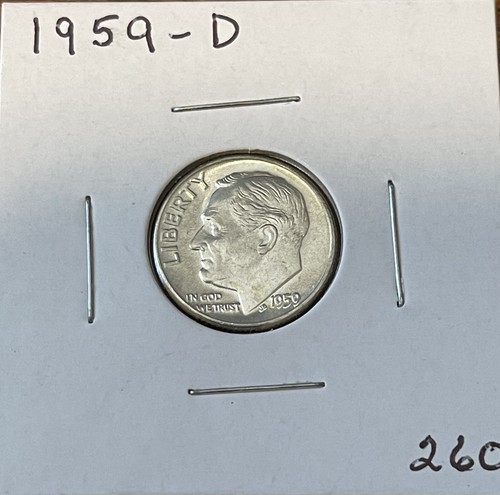 1959 D Roosevelt Dime BU Uncirculated Mint State 90% Silver 10c US Coin - Picture 3 of 4