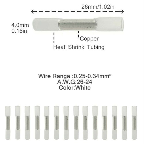 Heat Shrink Butt Connectors Marine Crimp Wire Splice Terminals Waterproof - Picture 13 of 25