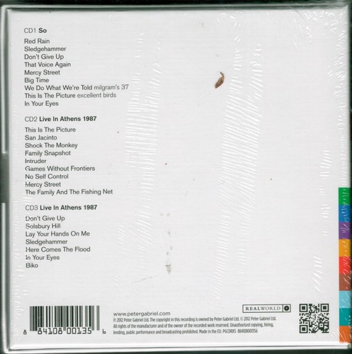 Peter Gabriel - So & Live In Athens / 3 CD 2012 New & Sealed - Picture 2 of 2