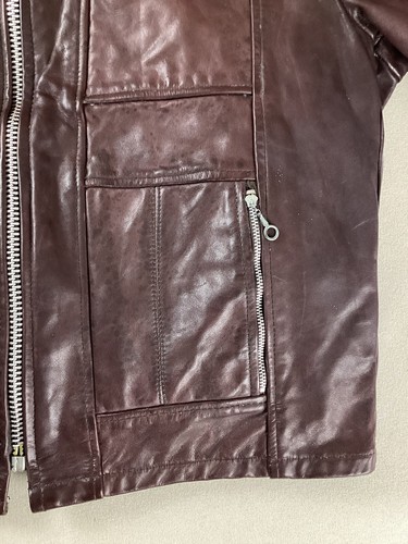 Vintage Fidelity Leathers Leather Motorcycle Jacket with Liner Brown Size 42 - Picture 9 of 22
