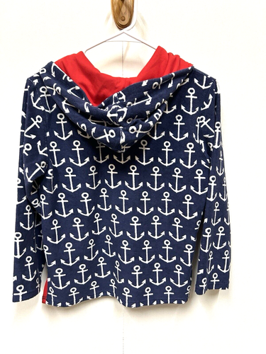Pottery Barn Kids Girl's Nautical Anchor Hoodie Size Large 8-10 - Picture 4 of 11