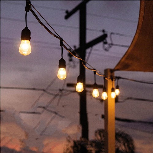 Outdoor Festoon Lighting Heavy Duty LED Garden String Lights Mains Powered 48FT - Picture 4 of 21