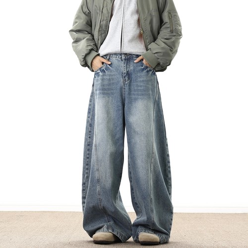 Male Loose Trousers baggy Men's Jeans Fashion Washed Streetwear Casual New - Bild 10 von 10