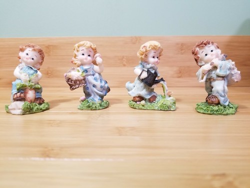 Vintage Keramik Porzellan Figur - Gartenkinder - Monti Franco 4er Set - Bild 1 von 12