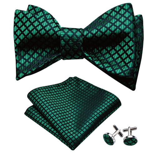 Striped Black Mens Bow Tie Set Hakerchief Cufflinks Wedding Prom Gift 3pcs Set - Picture 33 of 324