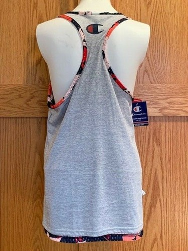 Champion Womens Reversible Floral Print/Grey Mesh Tank Top - Small NWT $35 - Picture 9 of 11