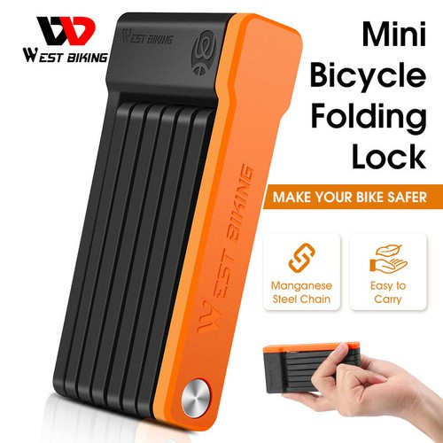 WEST BIKING Mini Bike Chain Lock Bicycle Foldable Lock Anti-theft Keys Lock 63cm - Picture 2 of 12