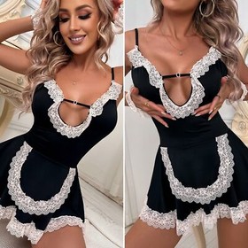 Sexy Lingerie Women Lace Underwear French Maid Nurse Cosplay Babydoll Sleepwear