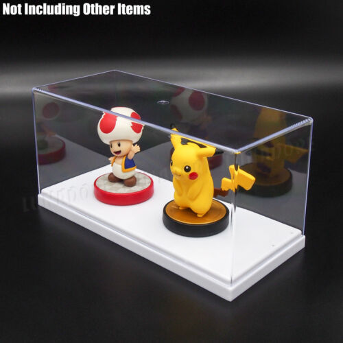 UK 20cm L Clear Acrylic Plastic Display Case White 2-Steps Box Dustproof Figures - Picture 12 of 12