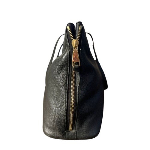 Borsa tote Tory Burch in pelle nera - logo oro e dettaglio zip - Foto 3 di 7