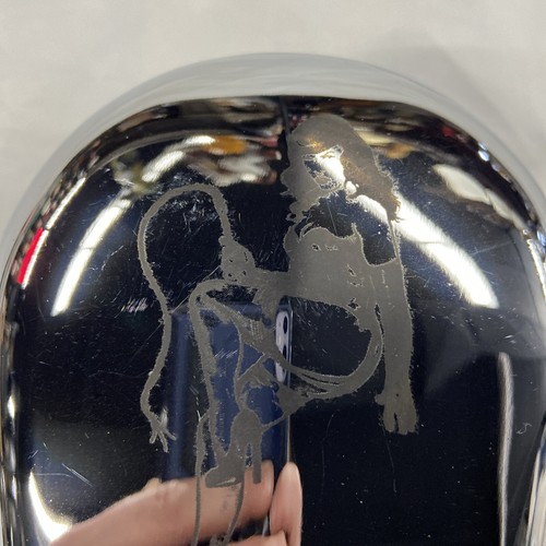 Harley Davidson Sexy Pinup With Whip Engraved Bell Shaped Horn Cover - Picture 5 of 7
