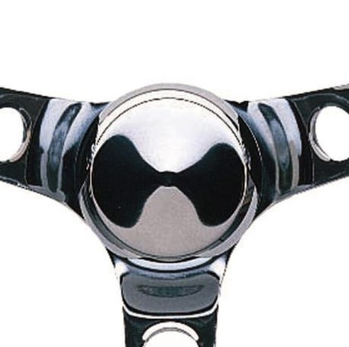 GRANT STEERING WHEEL CHROME STEEL HORN BUTTON CENTER COVER CAP NEW - Bild 2 von 2