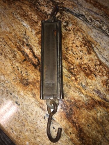 Vintage Hanson Cotton Scale 160 lb Model 8916 Chicago USA w/ Hook