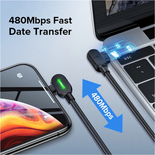 Mcdodo 90 Degree Elbow USB Cable Charger Cord for iPhone XR 11 12 13 Pro 8 7 6s - Picture 3 of 12